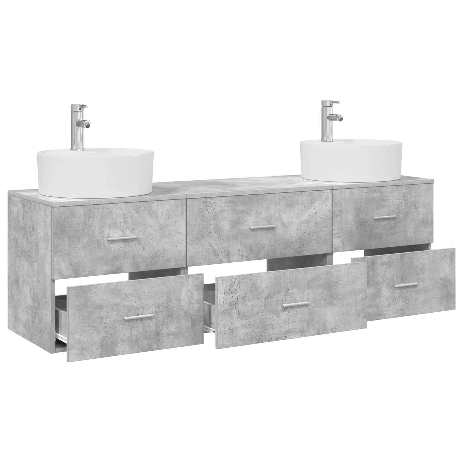 Sada koupelnových skříněk 3 ks Betonově šedá 161 x 44,5 x 76 cm 3405870