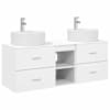 vidaXL Vannitoa kapikomplekt 3 tk Valge 129 x 44.5 x 82 cm Tehispuit
