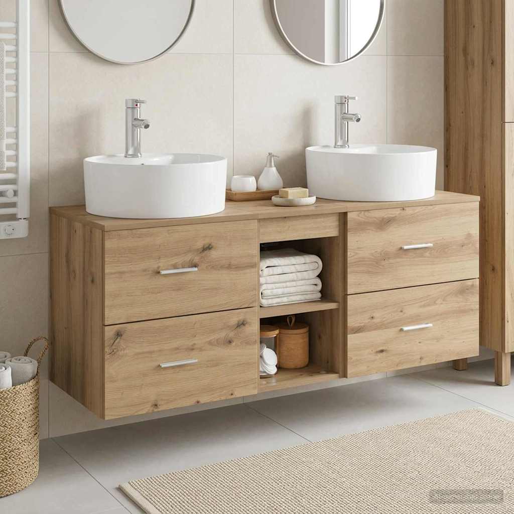 Vannitoa kapikomplekt 3 tk Artisan tamm 49,5 x 44,5 x 65 cm