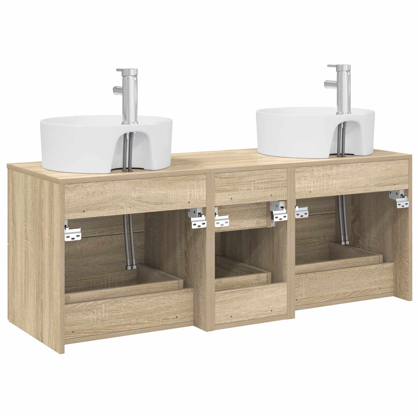 Sada koupelnového nábytku 3 ks Dub sonoma 129 x 44,5 x 80 cm 3405885