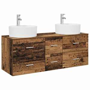 vidaXL Vannitoa m&ouml;&ouml;bleset 3 tk Vana puit 49,5 x 44,5 x 65 cm Tehispuit