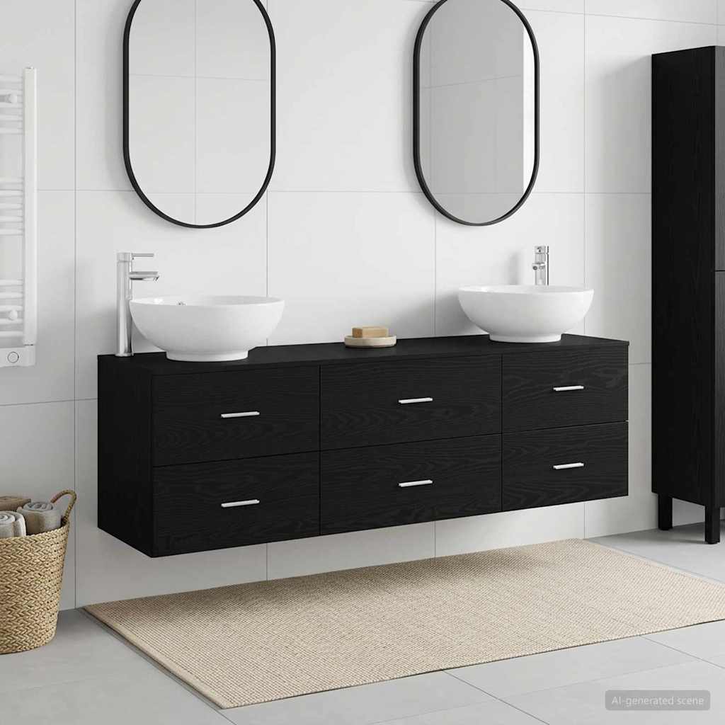 Sada koupelnového nábytku 3 ks Černá 161 x 44,5 x 80 cm 3405892