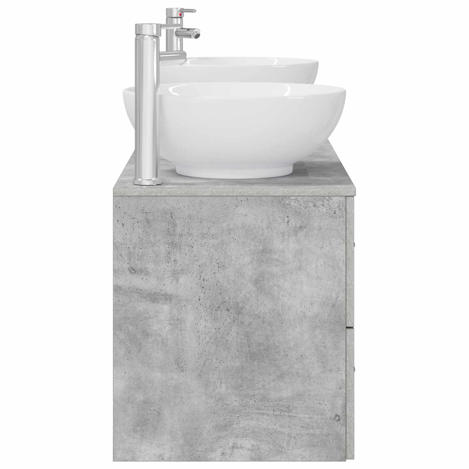 Комплект мебели за баня 3 бр. Бетонно сиво 49,5 x 44,5 x 65 см — изображение 4