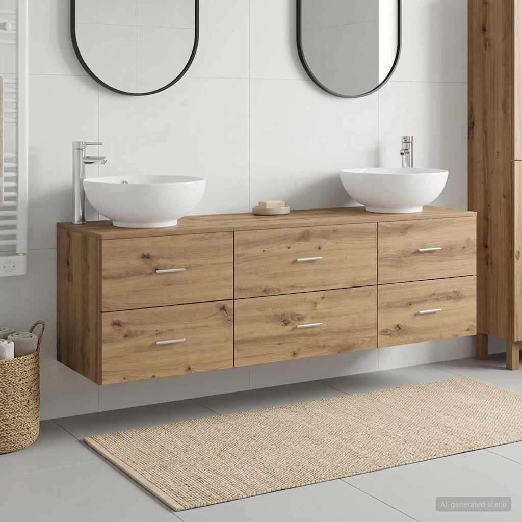 Vannitoa mööbleset 3 tk Artisan tamm 49,5 x 44,5 x 65 cm
