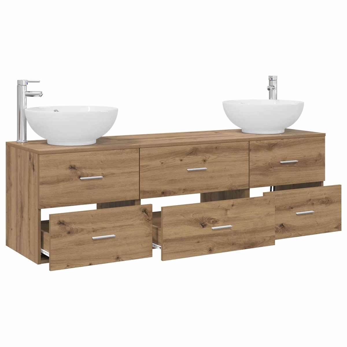 Badeværelsesmøbel sæt 3 stk. 161 x 44,5 x 80 cm - Billede 3