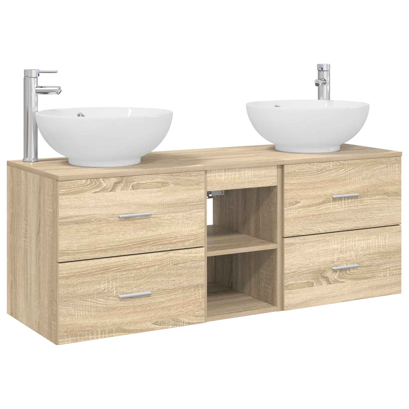 Sada koupelnového nábytku 3 ks Dub sonoma 129 x 44,5 x 80 cm 3405901