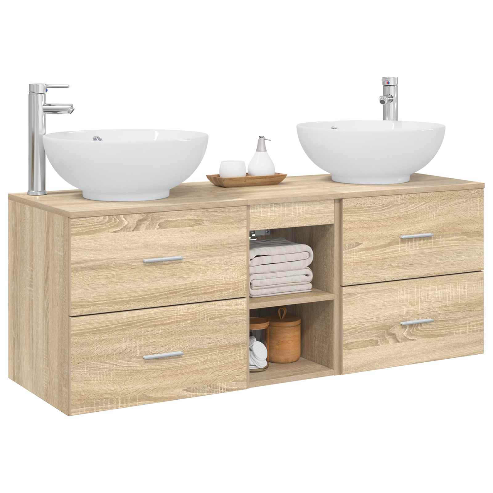 Sada koupelnového nábytku 3 ks Dub sonoma 129 x 44,5 x 80 cm 3405901