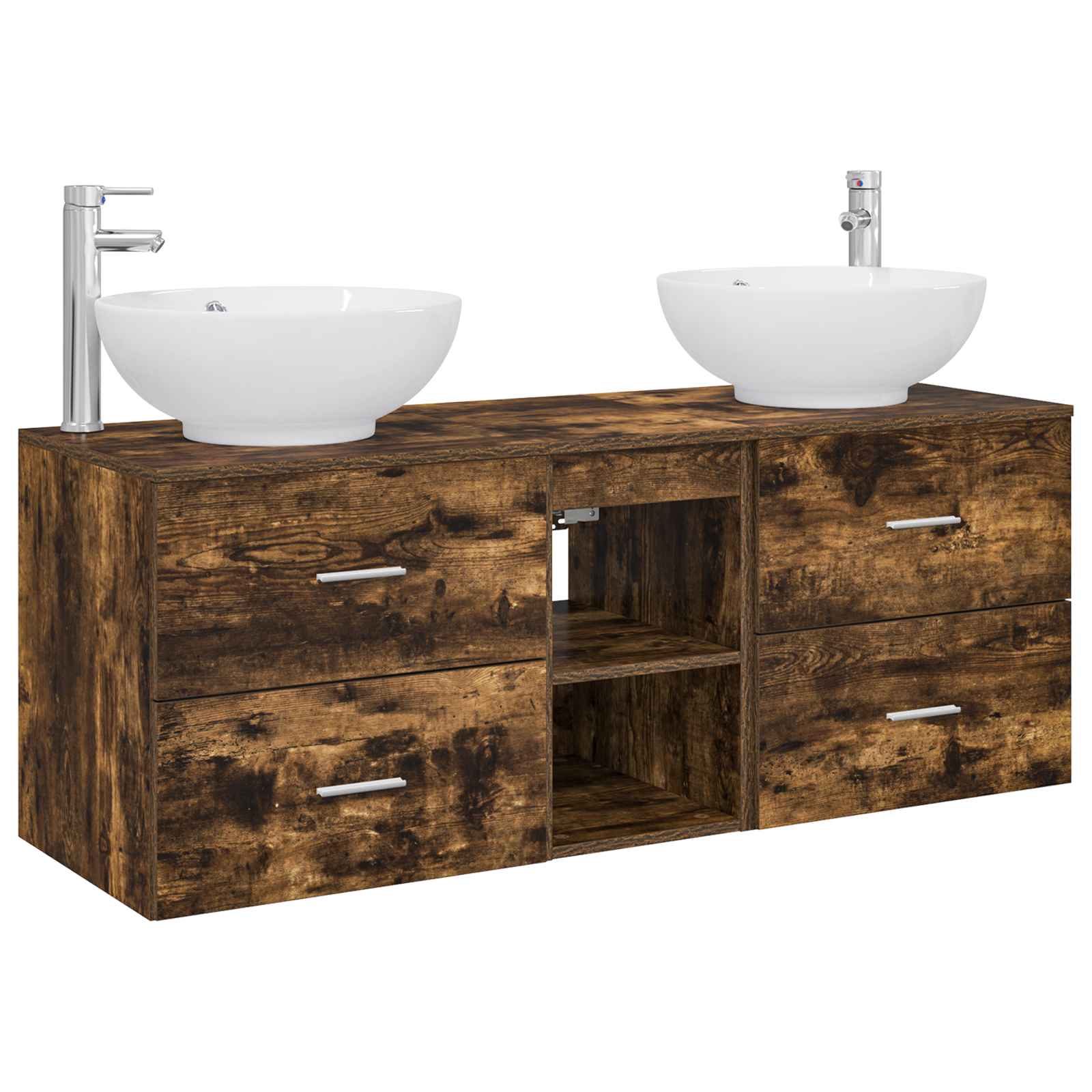 Sada koupelnového nábytku 3 ks Kouřový dub 129 x 44,5 x 80 cm 3405903