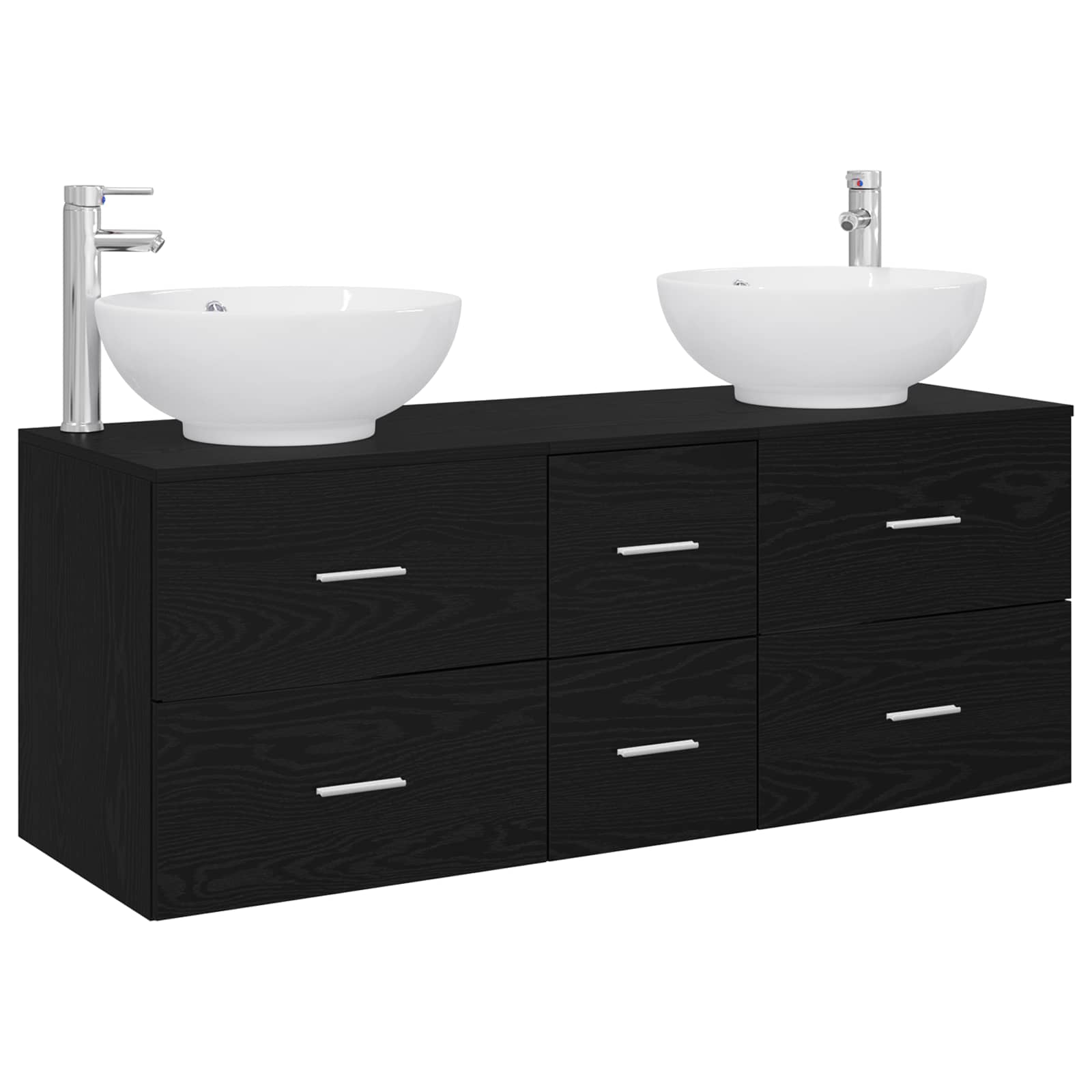 Sada koupelnového nábytku 3 ks Černá 129 x 44,5 x 80 cm 3405908