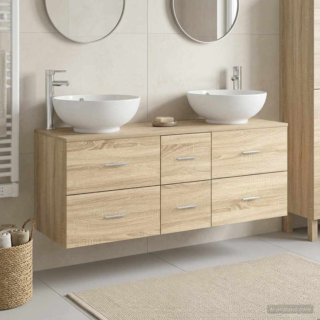 Sada koupelnového nábytku 3 ks Dub sonoma 129 x 44,5 x 80 cm 3405909