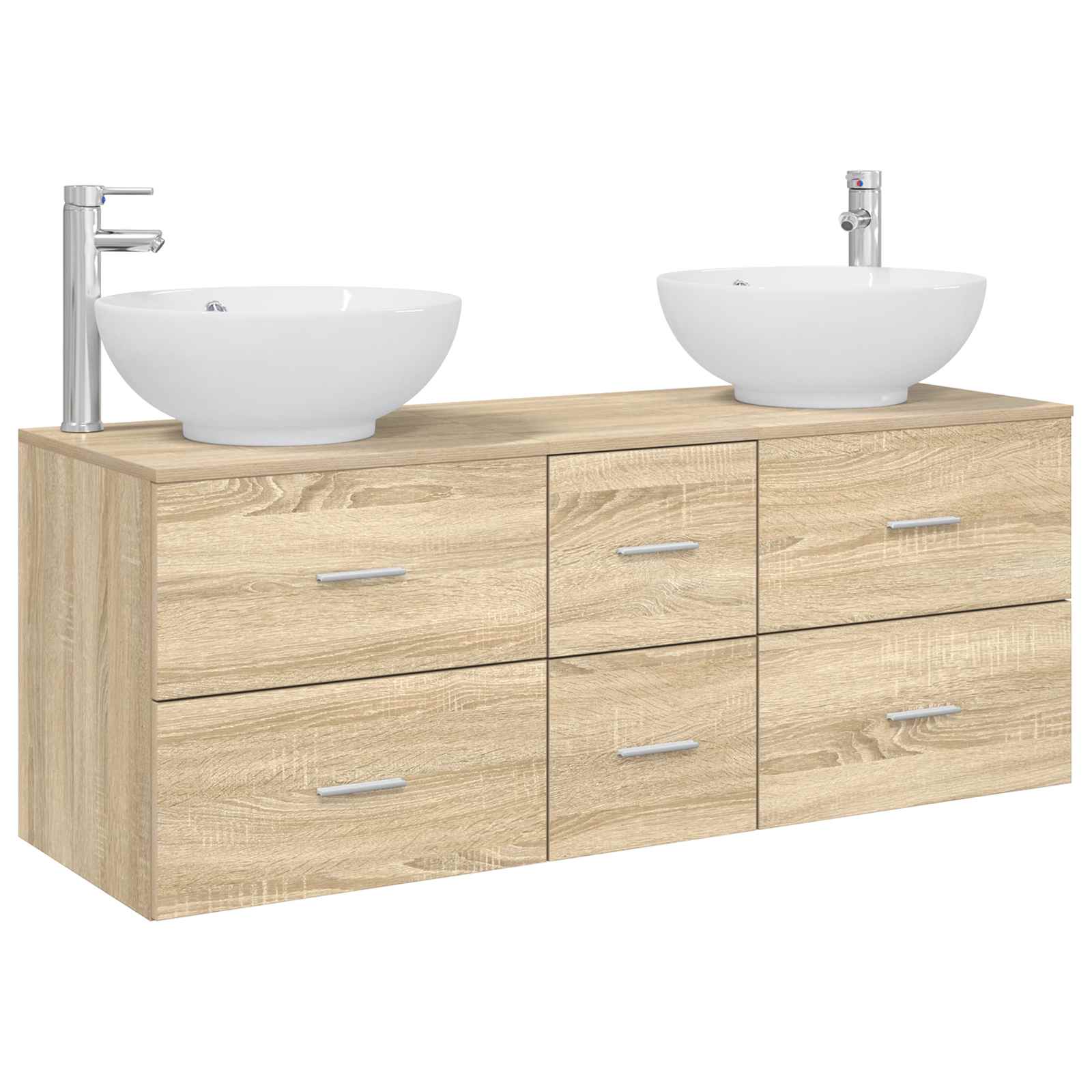 Sada koupelnového nábytku 3 ks Dub sonoma 129 x 44,5 x 80 cm 3405909