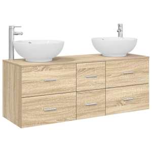 vidaXL Vannitoa m&ouml;&ouml;bleset 3 tk Sonoma tamm 49,5 x 44,5 x 65 cm