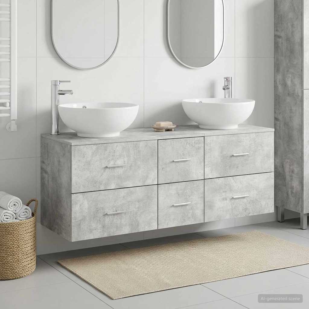 Vannitoa mööbleset 3 tk Betoonhall 49,5 x 44,5 x 65 cm