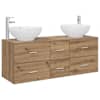 vidaXL Vannitoa m&ouml;&ouml;bleset 3 tk Artisan tamm 129 x 44,5 x 80 cm