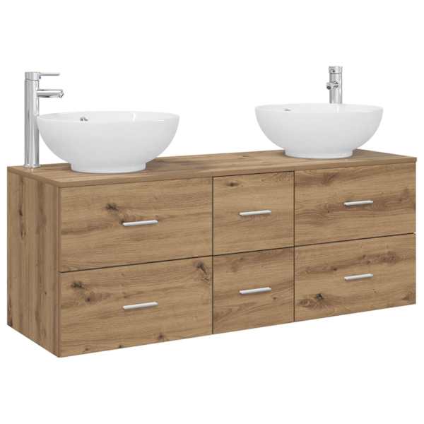 vidaXL Vannitoa m&ouml;&ouml;bleset 3 tk Artisan tamm 49,5 x 44,5 x 65 cm