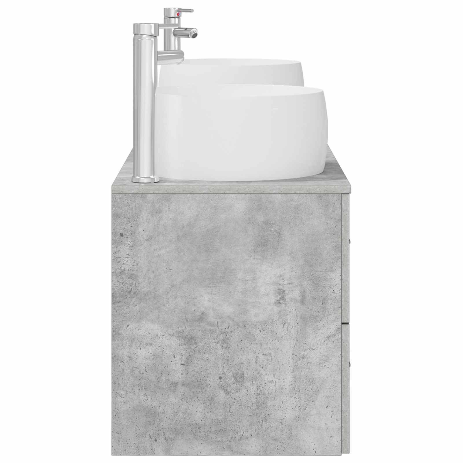 Комплект мебели за баня 3 бр. Бетонно сиво 49,5 x 44,5 x 66 см — изображение 4