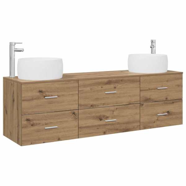 vidaXL Vannitoa m&ouml;&ouml;bleset 3 tk Artisan tamm 49,5 x 44,5 x 66 cm