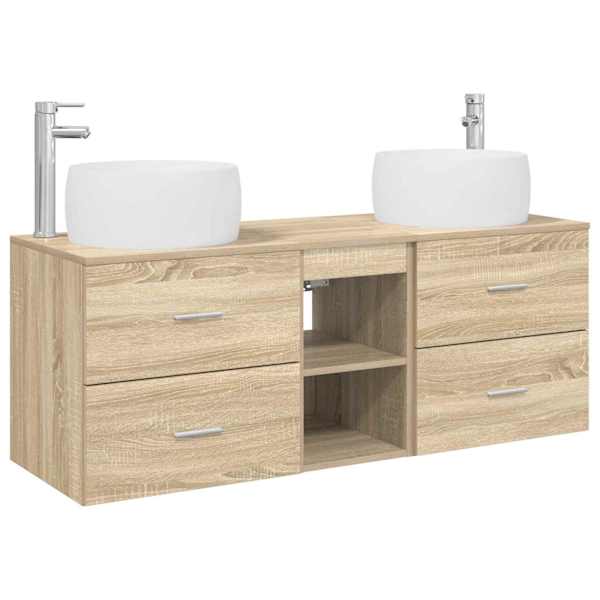 vidaXL Vannitoa m&ouml;&ouml;bleset 3 tk Sonoma tamm 49,5 x 44,5 x 66 cm