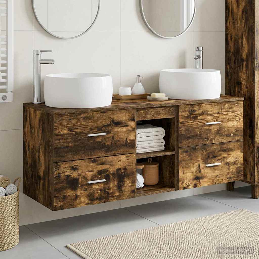 Vannitoa mööbleset 3 tk Suitsutatud tamm 49,5 x 44,5 x 66 cm