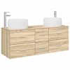 vidaXL Vannitoa kapikomplekt 3 tk Sonoma tamm 129 x 44,5 x 80 cm