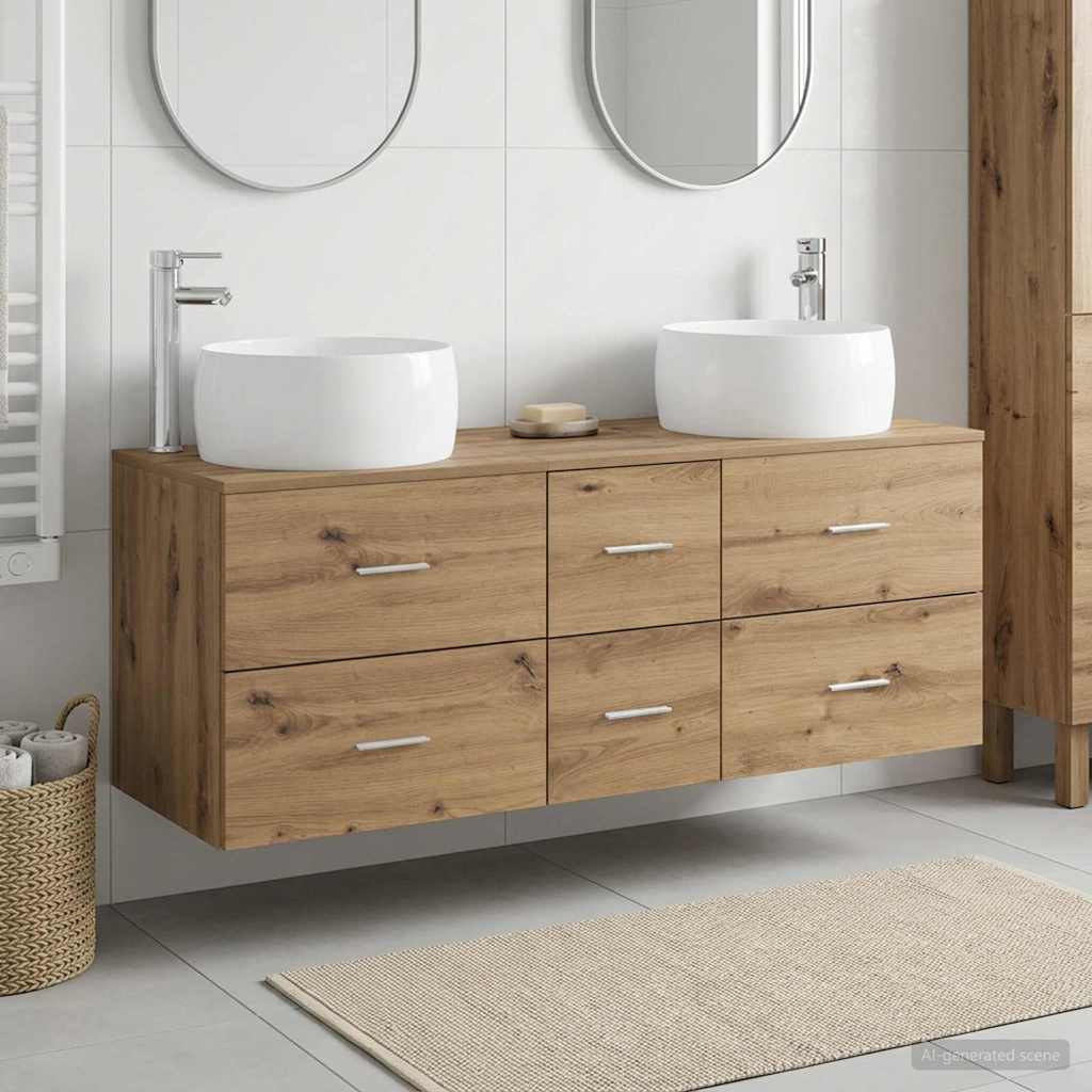 Vannitoa mööbleset 3 tk Artisan tamm 49,5 x 44,5 x 66 cm
