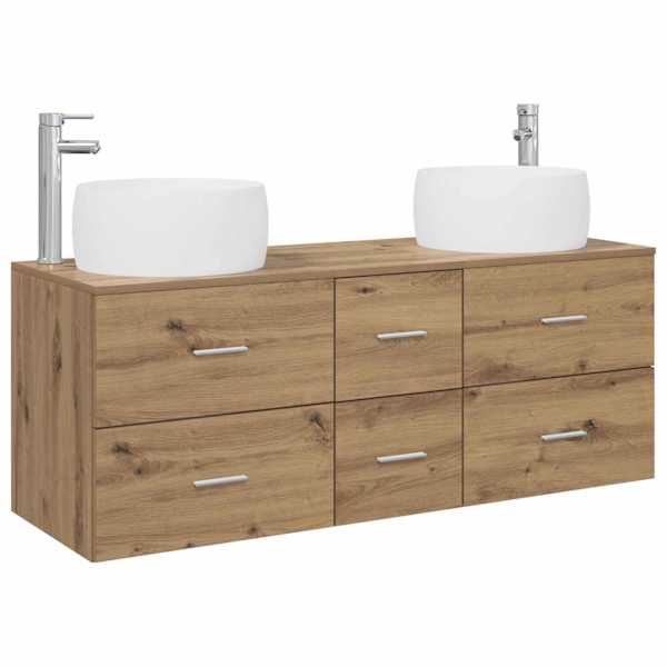 vidaXL Vannitoa m&ouml;&ouml;bleset 3 tk Artisan tamm 49,5 x 44,5 x 66 cm