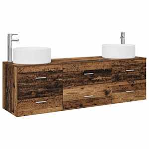 vidaXL Vannitoa m&ouml;&ouml;bleset 3 tk Vana puit 49,5 x 44,5 x 65,5 cm