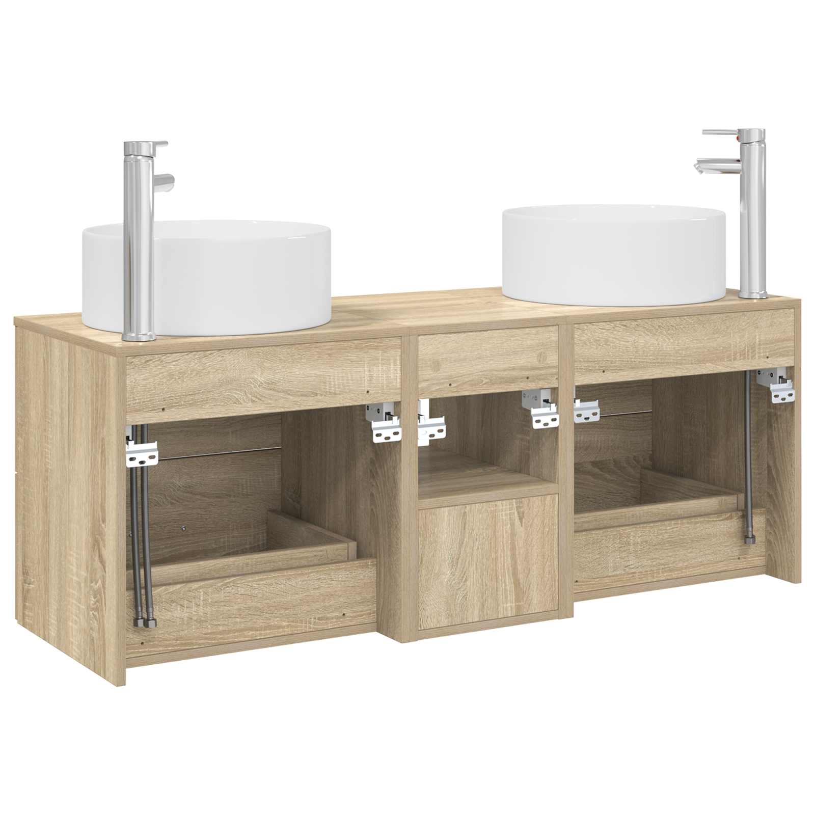 Sada koupelnového nábytku 3 ks Dub sonoma 129 x 44,5 x 80 cm 3405949