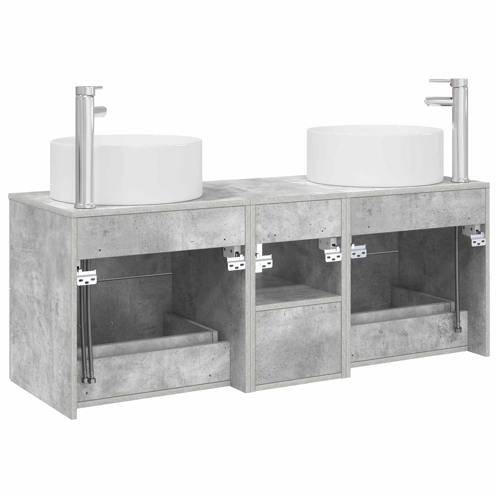 Sada koupelnového nábytku 3 ks Betonově šedá 129 x 44,5 x 80 cm 3405950