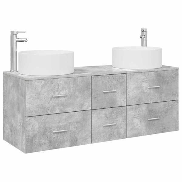 vidaXL Vannitoa m&ouml;&ouml;bleset 3 tk Betoonhall 49,5 x 44,5 x 65,5 cm