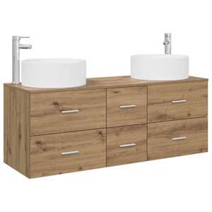 vidaXL Vannitoa m&ouml;&ouml;bleset 3 tk Artisan tamm 49,5 x 44,5 x 65,5 cm