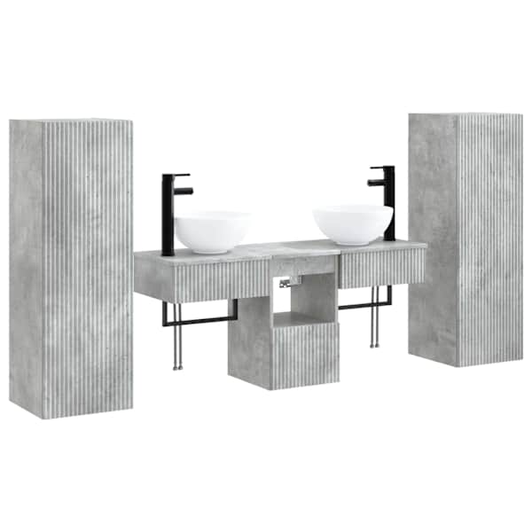 vidaXL Vannitoa m&ouml;&ouml;bleset 5 tk Betoonhall 33 x 34,5 x 100 cm Tehispuit
