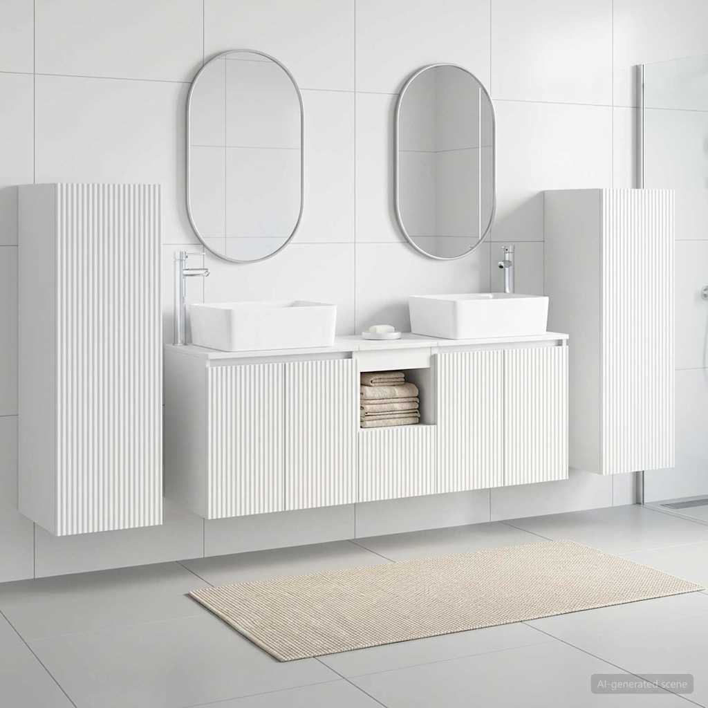 Vannitoa mööbleset 5 tk Valge 33 x 34,5 x 100 cm Tehispuit