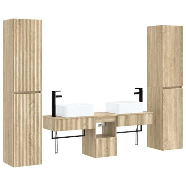 vidaXL Vannitoa m&ouml;&ouml;bleset 5 tk Sonoma tamm 33 x 34,5 x 160 cm