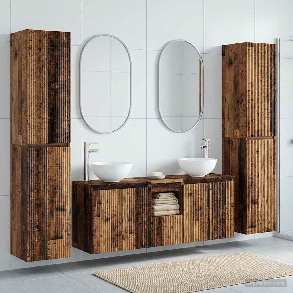 Vannitoa mööbleset 5 tk Vana puit 33 x 34,5 x 160 cm Tehispuit