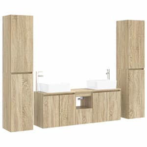 vidaXL Vannitoa m&ouml;&ouml;bleset 5 tk Sonoma tamm 33 x 34,5 x 160 cm