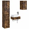 vidaXL Vannitoa kapikomplekt 3 tk Suitsutatud tamm 33 x 34,5 x 160 cm