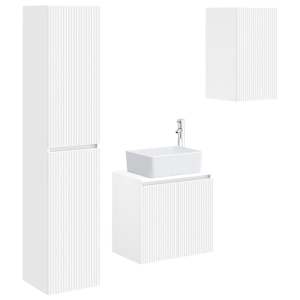 vidaXL Vannitoa m&ouml;&ouml;bleset 3 tk Valge 33 x 34,5 x 160 cm Tehispuit