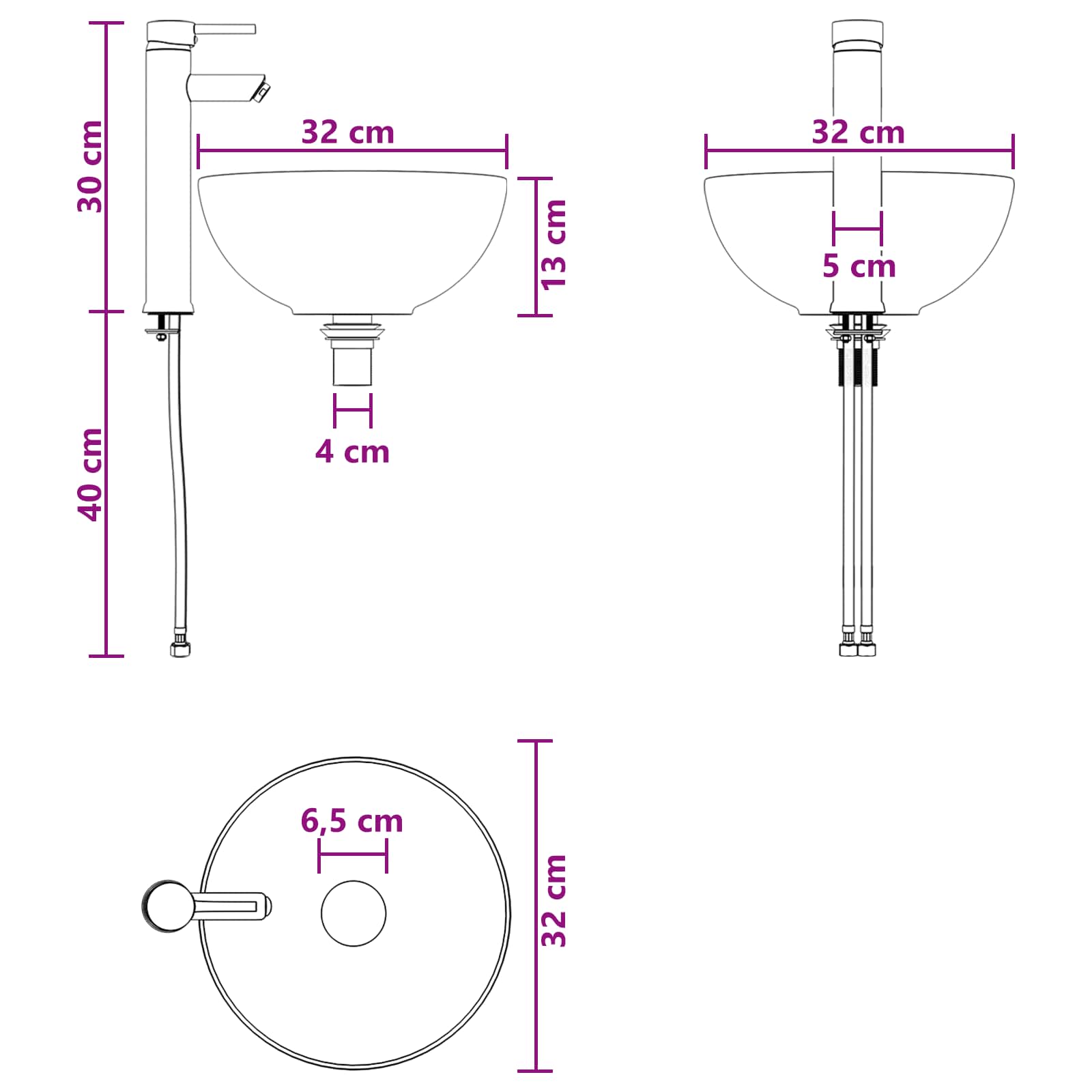 Bathroom Furniture Set size guide