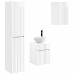 vidaXL Vannitoa m&ouml;&ouml;bleset 3 tk K&otilde;rgl&auml;ikega valge 33 x 34,5 x 160 cm