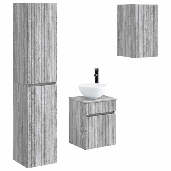 vidaXL Vannitoa m&ouml;&ouml;bleset 3 tk Hall Sonoma 33 x 34,5 x 160 cm
