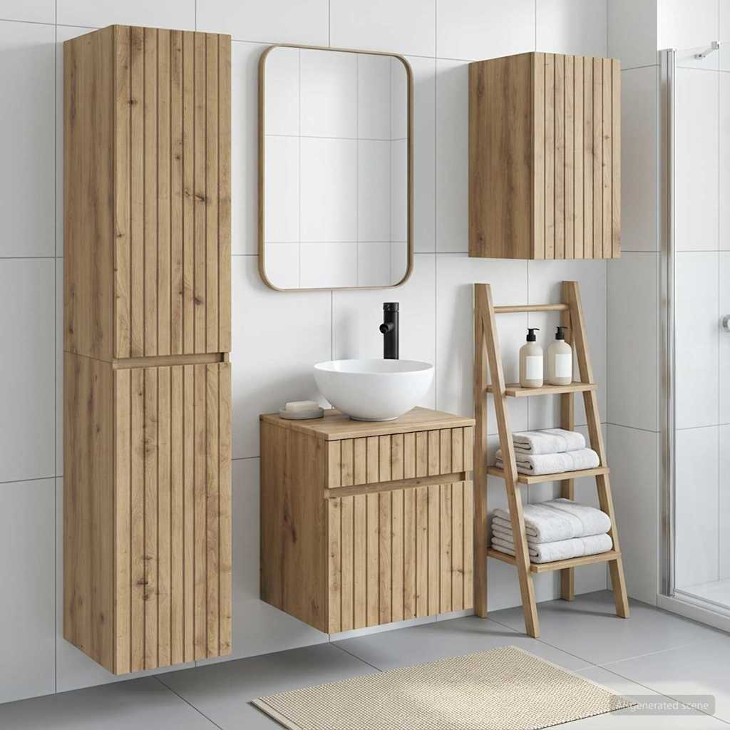 vidaXL Badezimmermöbel-Set 3 Stk. Artisan-Eiche 33 x 34,5 x 160 cm