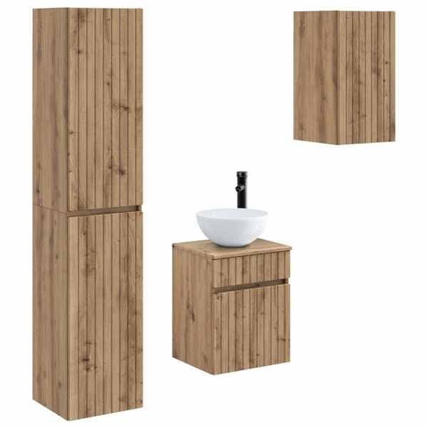 vidaXL Vannitoa m&ouml;&ouml;bleset 3 tk Artisan tamm 33 x 34,5 x 160 cm