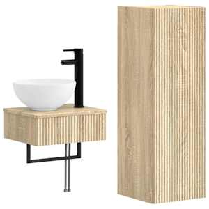 vidaXL Vannitoa m&ouml;&ouml;bleset 2 tk Sonoma tamm 33 x 34,5 x 100 cm