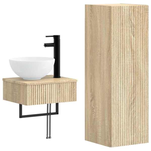 vidaXL Vannitoa m&ouml;&ouml;bleset 2 tk Sonoma tamm 33 x 34,5 x 100 cm