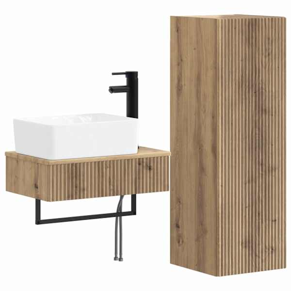 vidaXL Vannitoa m&ouml;&ouml;bleset 2 tk Artisan tamm 33 x 34,5 x 100 cm