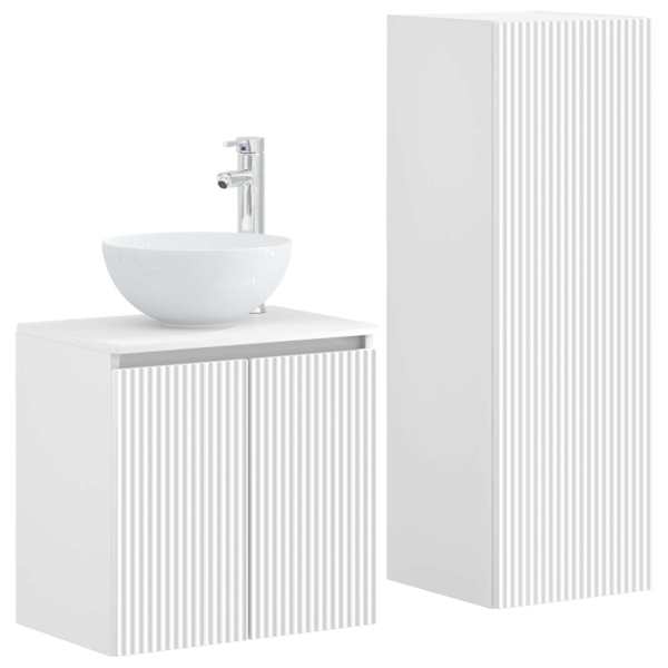 vidaXL Vannitoa m&ouml;&ouml;bleset 2 tk Valge 33 x 34,5 x 100 cm Tehispuit