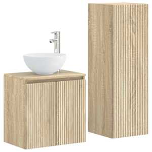 vidaXL Vannitoa m&ouml;&ouml;bleset 2 tk Sonoma tamm 33 x 34,5 x 100 cm