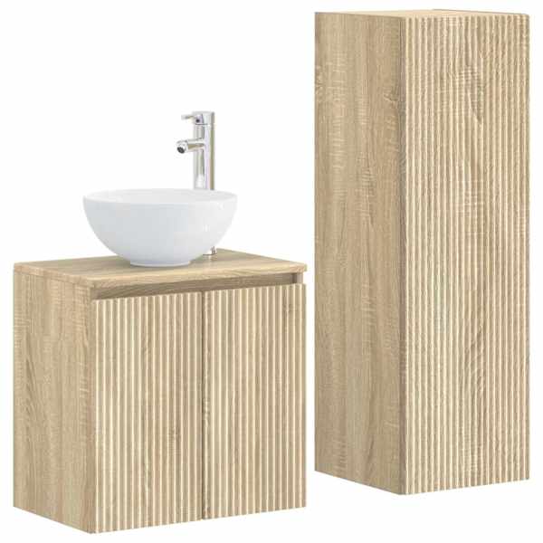 vidaXL Vannitoa m&ouml;&ouml;bleset 2 tk Sonoma tamm 33 x 34,5 x 100 cm