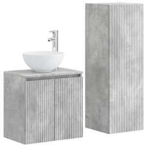 vidaXL Vannitoa m&ouml;&ouml;bleset 2 tk Betoonhall 33 x 34,5 x 100 cm Tehispuit